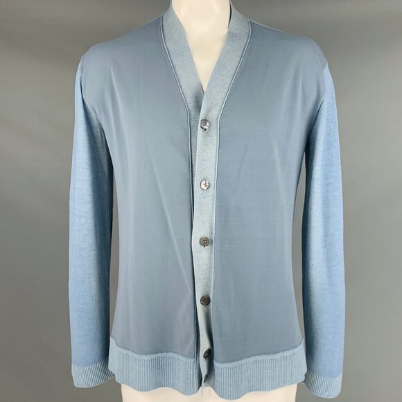 MARNI Size 44 Blue Wool Blend Elbow Patches Cardigan - Picture 1 of 12